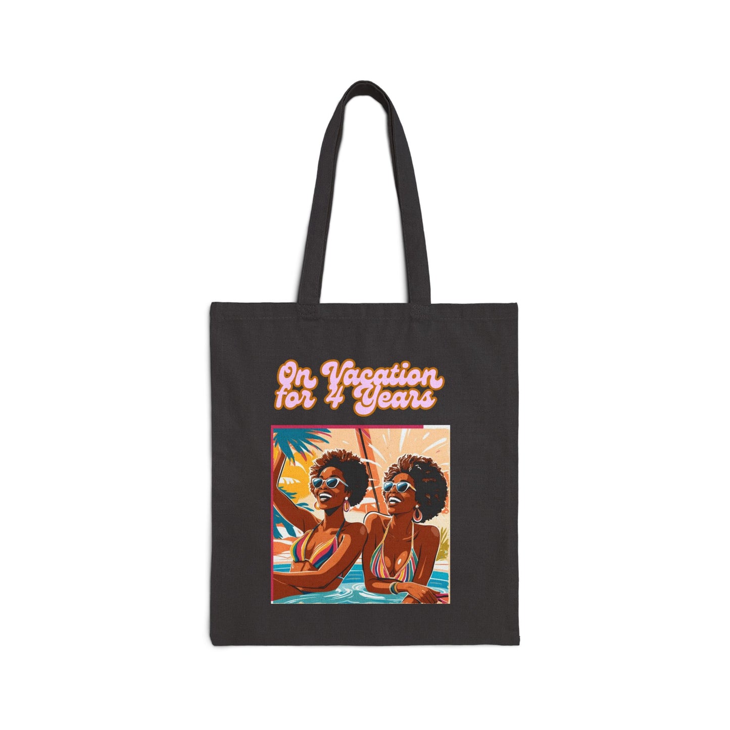 Black Woman Cotton Canvas Tote Bag - Beach Travel Shoulder Purse, Black Girl Magic Gift, Holiday Shopping Bag, Melanin Queen Carryall